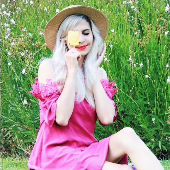 🌟Rose Shift Off Shoulder Dress In Raspberry🌟✨ - Picture 6 of 8